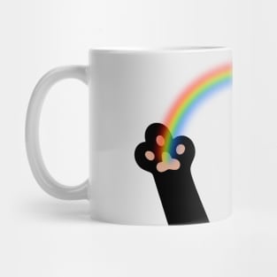 Rainbow in Black Animal Paws Mug